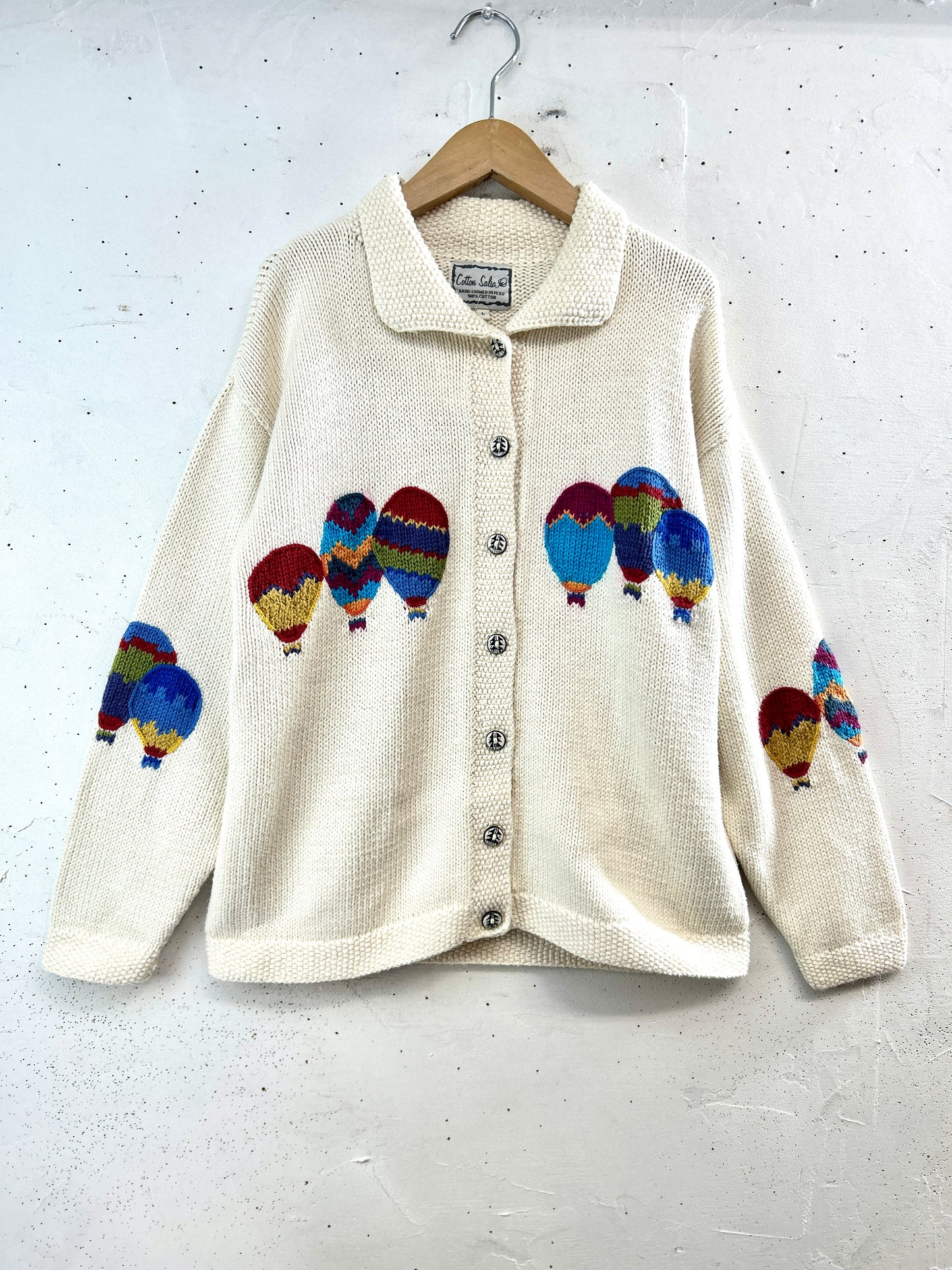 Vintage Knit Cardigan HAND MADE IN PERU [B31561]