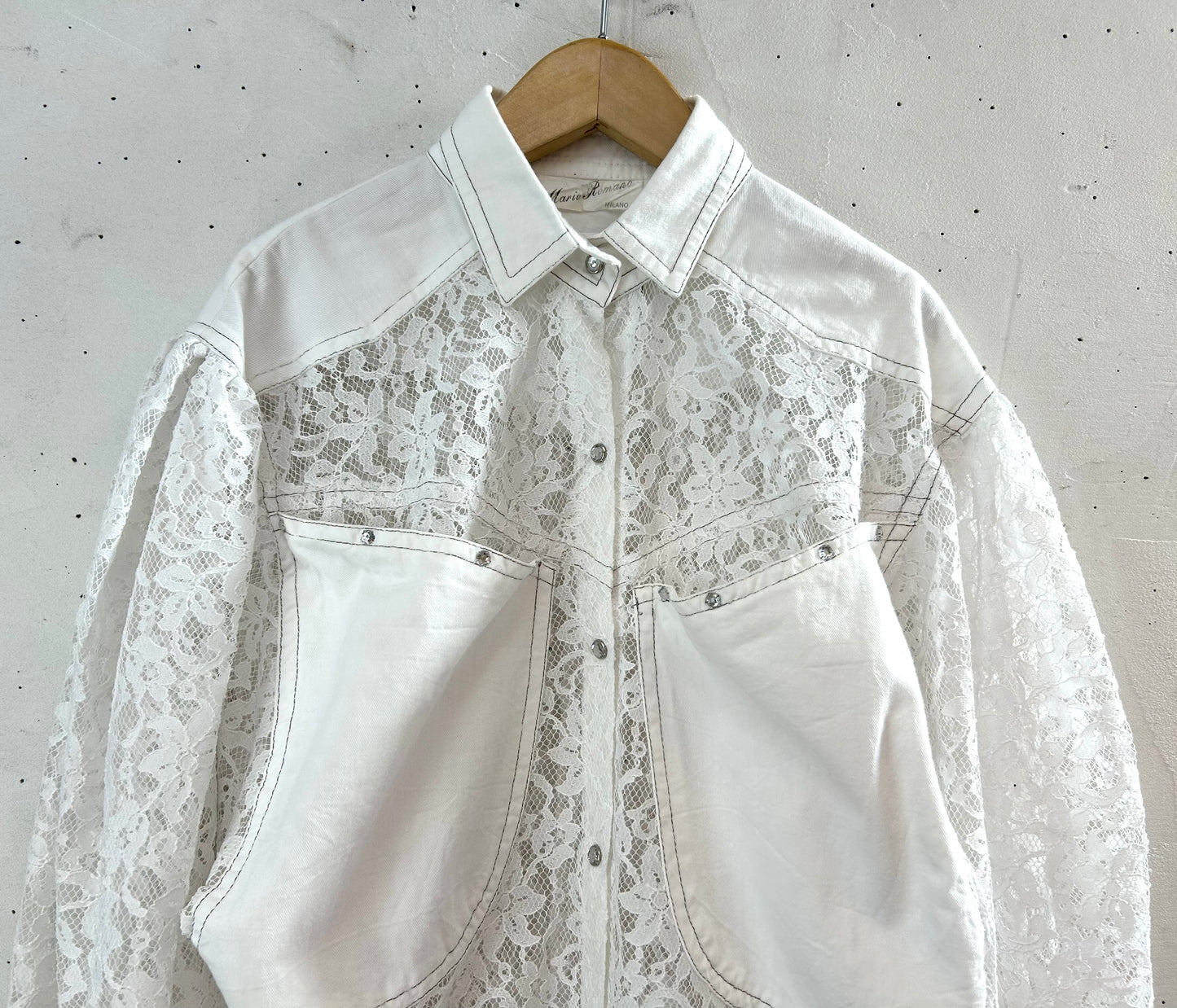 Vintage White Lace Blouse [D29995]