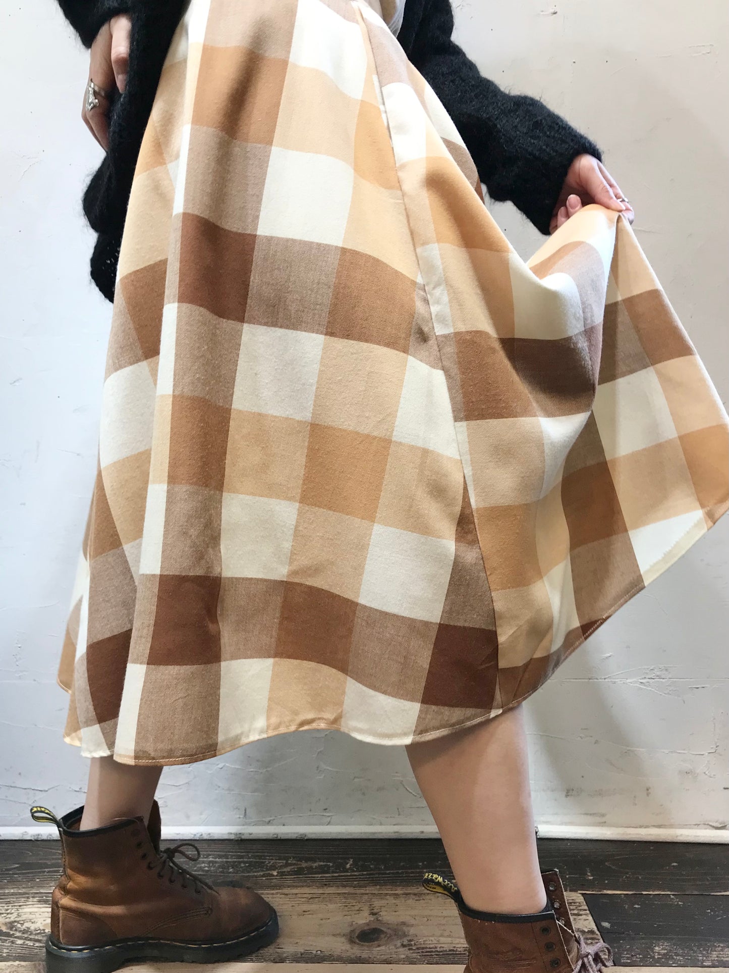Vintage Plaid Skirt MADE IN Europa [K25706]