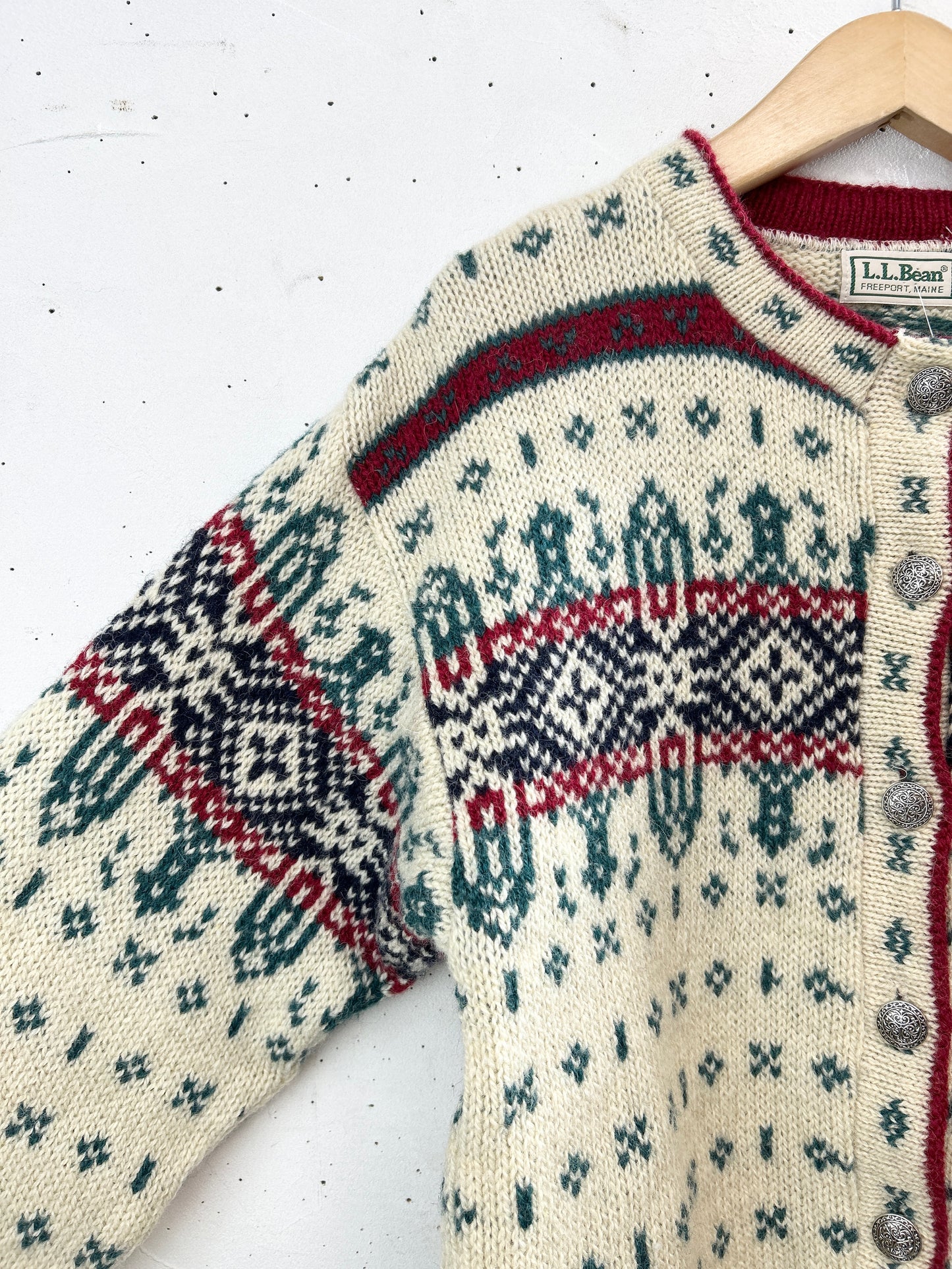 Vintage Nordic Knit Cardigan MADE IN USA 〜L.L.Bean〜 [A31407]