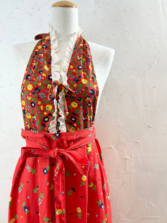 Vintage Dress ‘70s MADE IN USA [H30843]