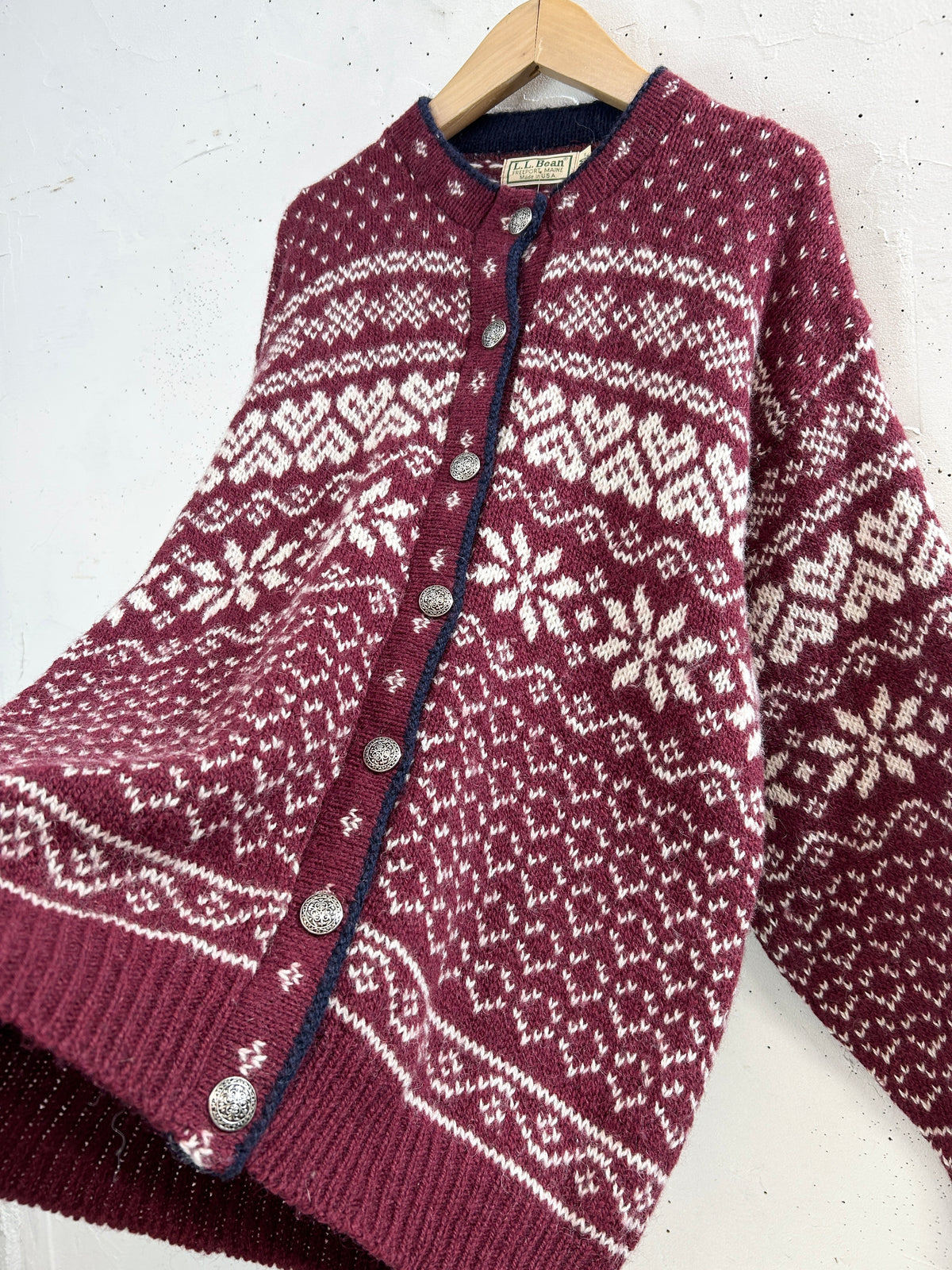 Vintage Nordic Knit Cardigan MADE IN USA 〜L.L.Bean〜 [I34015]