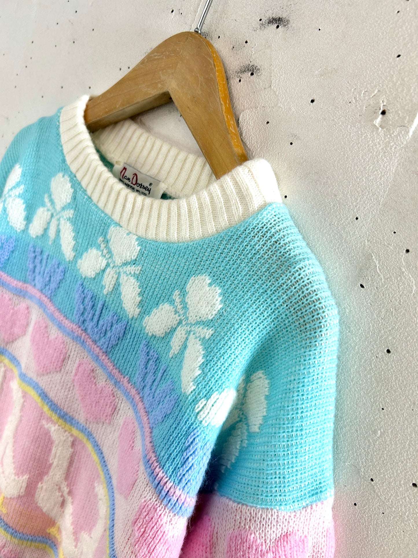 '80sVintage Fancy Knit Sweater MADE IN USA [H33646]