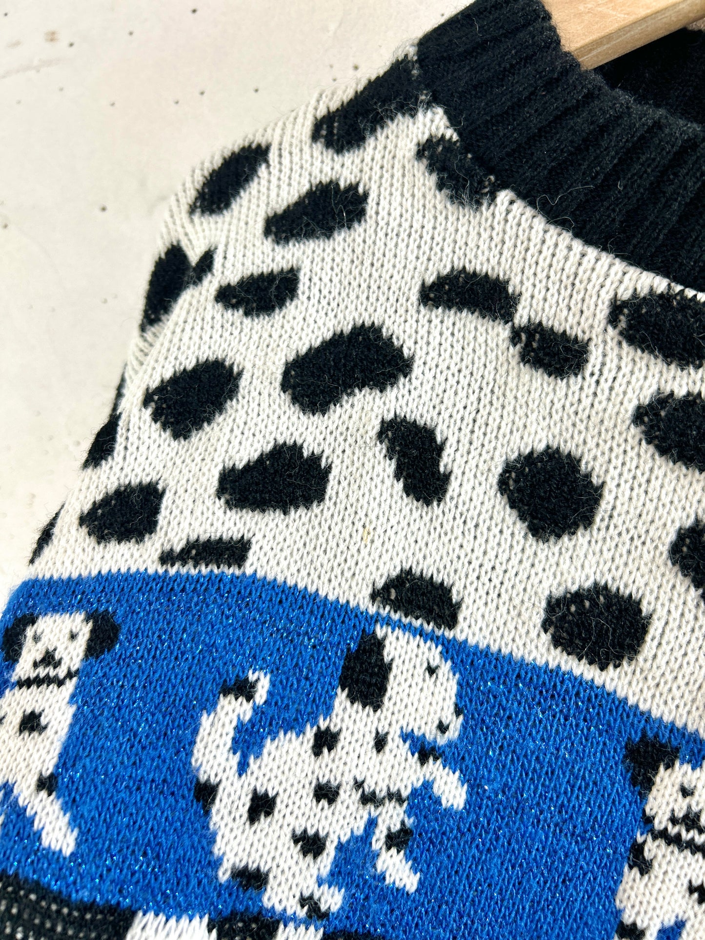 ’80s Vintage Fancy Knit Sweater MADE IN USA［J30668]