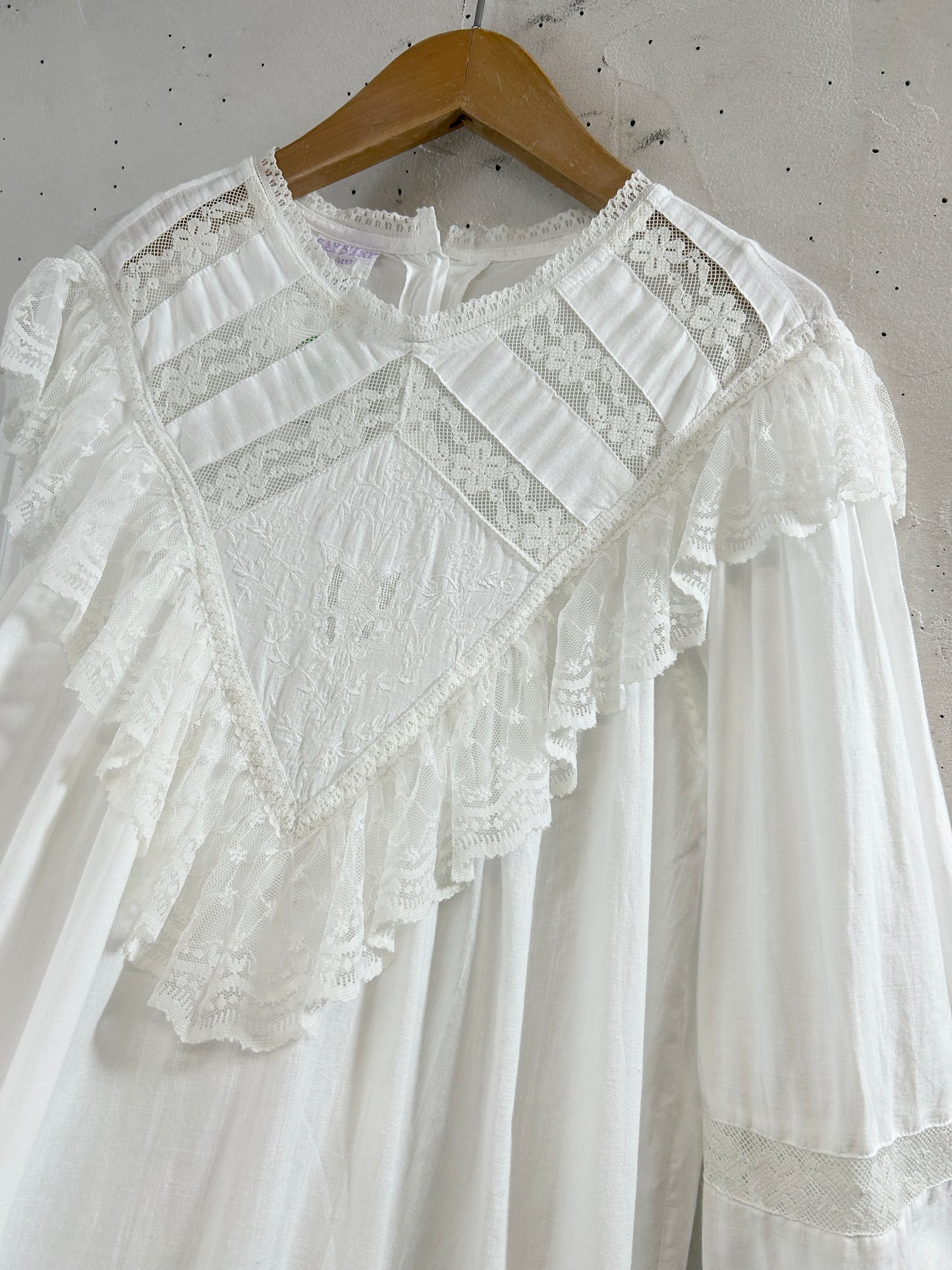 Vintage White Dress 〜SAYBURY Made in INDIA〜 [H33477]