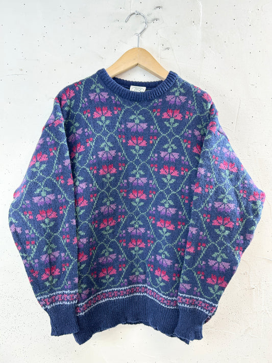 Vintage Knit Sweater 〜Laura Ashley〜 MADE IN Scotland [L30979]