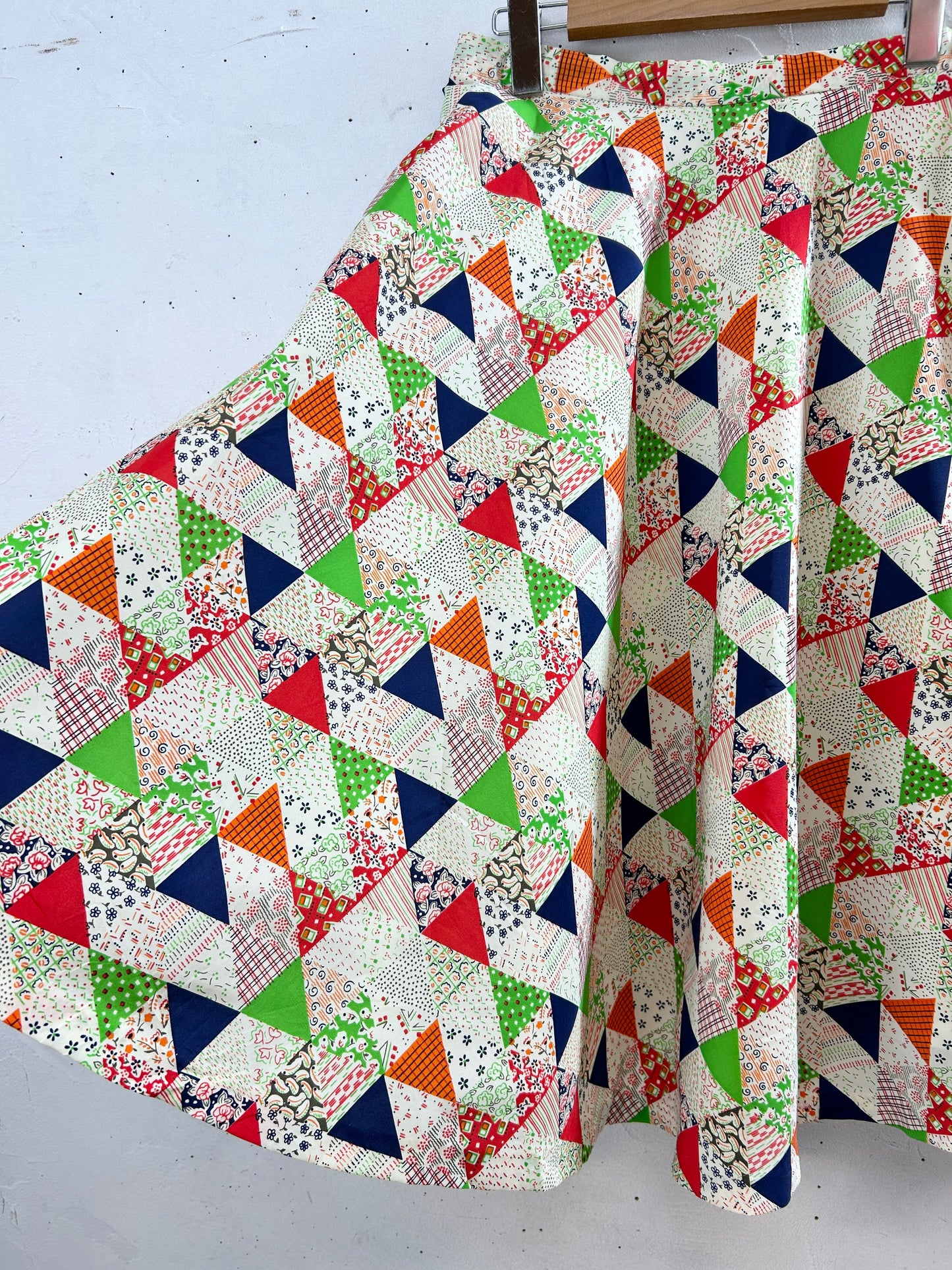 Vintage  '70s Patchiprint Skirt [H30916]