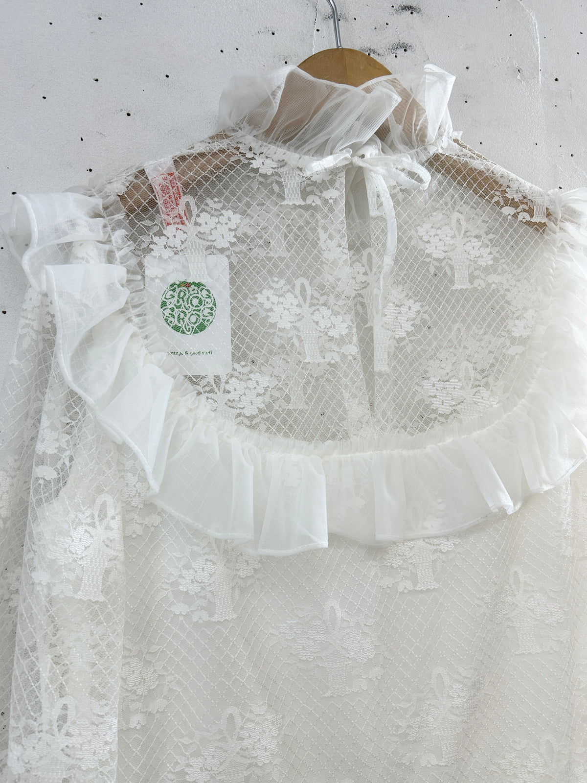 Vintage White Lace Dress [I33820]