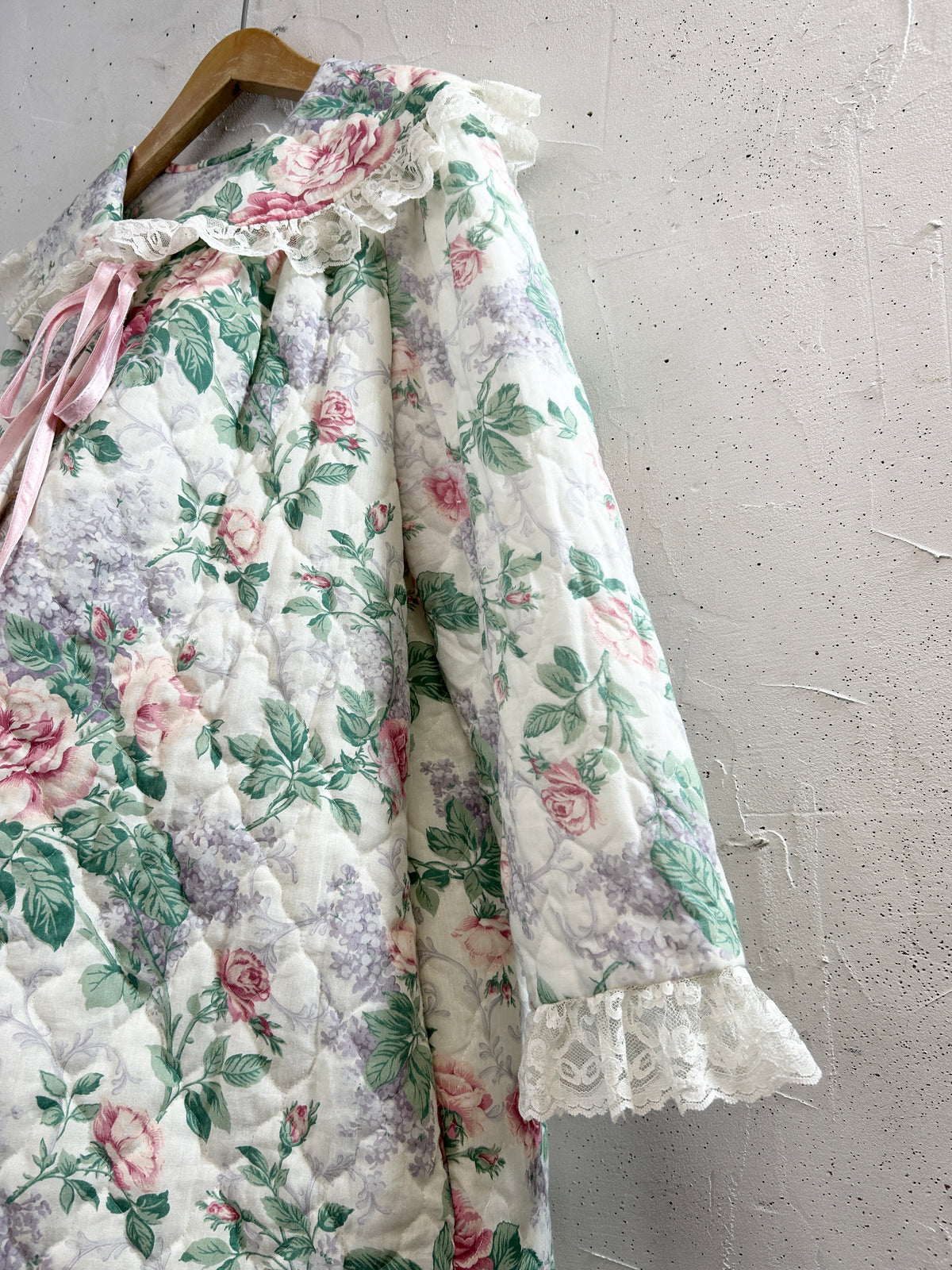 '70s Vintage Quilting Gown [J34232]