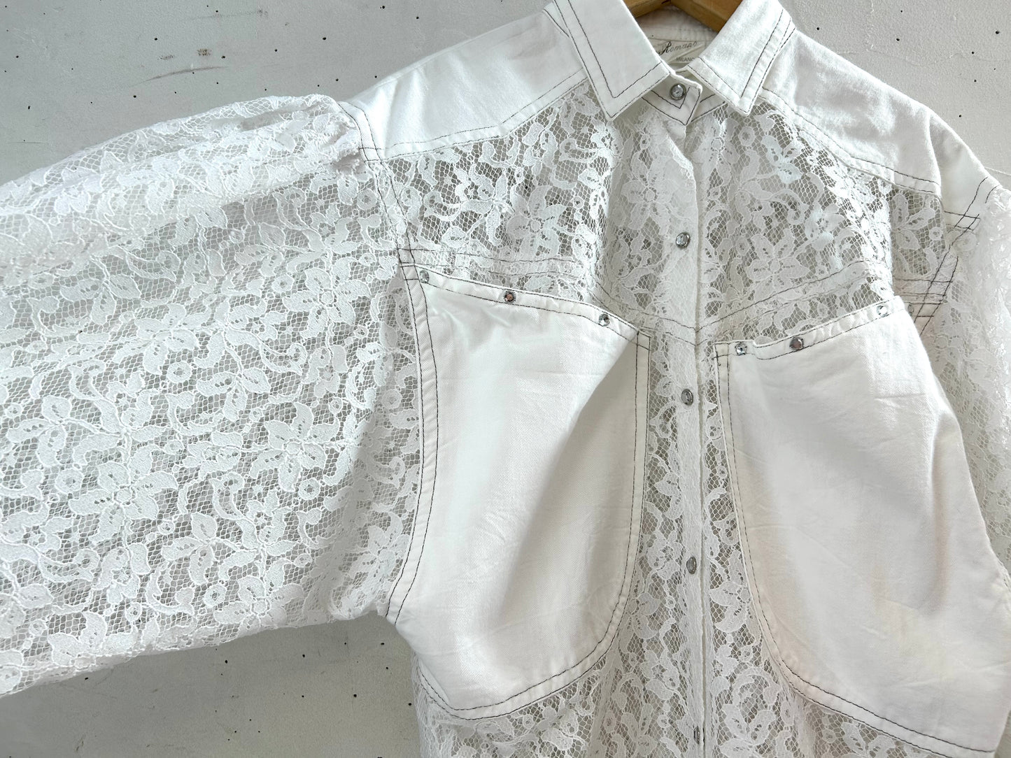 Vintage White Lace Blouse [D29995]