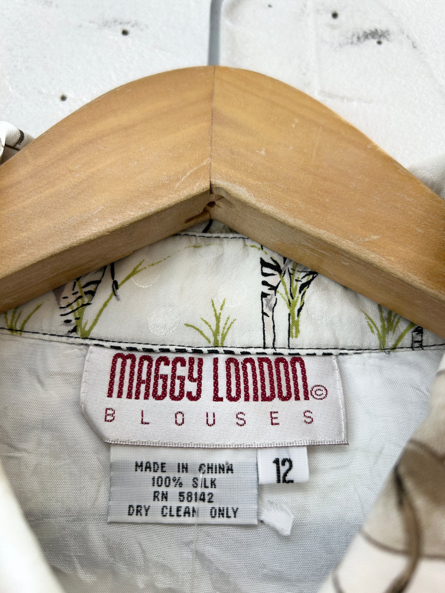 Vintage Silk Shirt 〜MAGGY LONDON〜 [I30208]