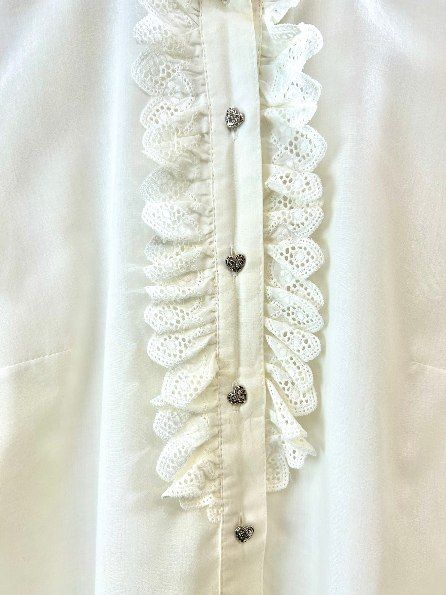 Vintage White Frill  Blouse [H30965]
