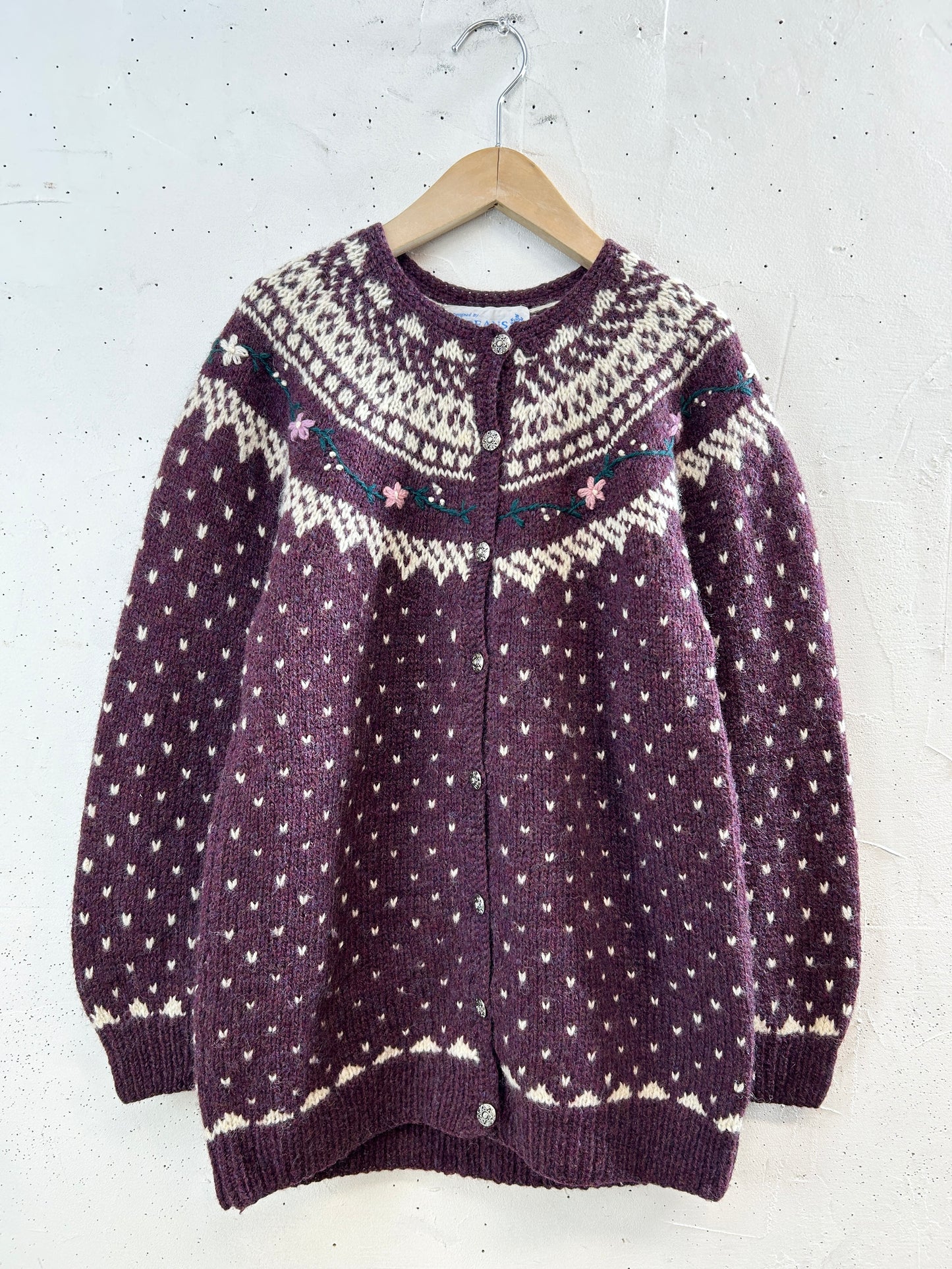 Vintage Nordic Knit Cardigan 〜DEANS OF Scotland〜 [K30924]