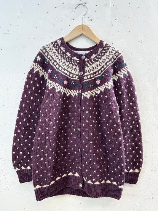 Vintage Nordic Knit Cardigan 〜DEANS OF Scotland〜 [K30924]