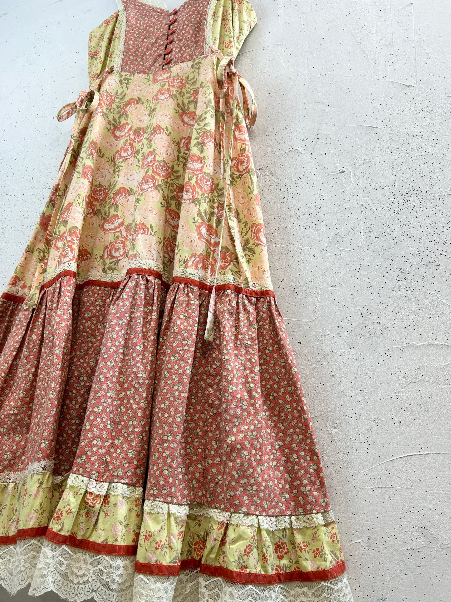 '70s Vintage Dress 〜Homespun〜 [G32910]