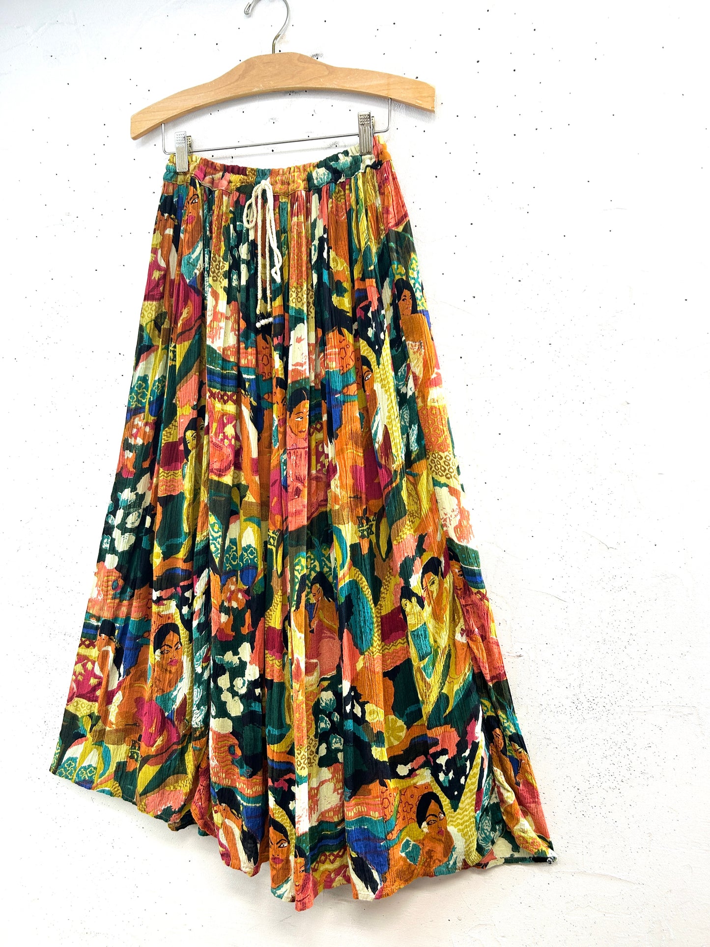 Vintage Rayon Skirt MADE IN INDIA [E32464]