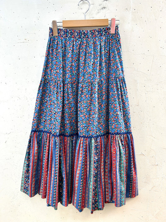 '70s Vintage flower Skirt [J30525]