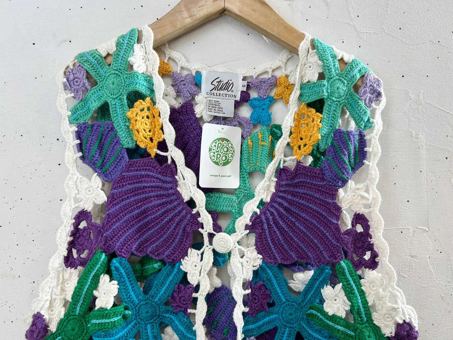 Vintage Crochet Vest [I30149]