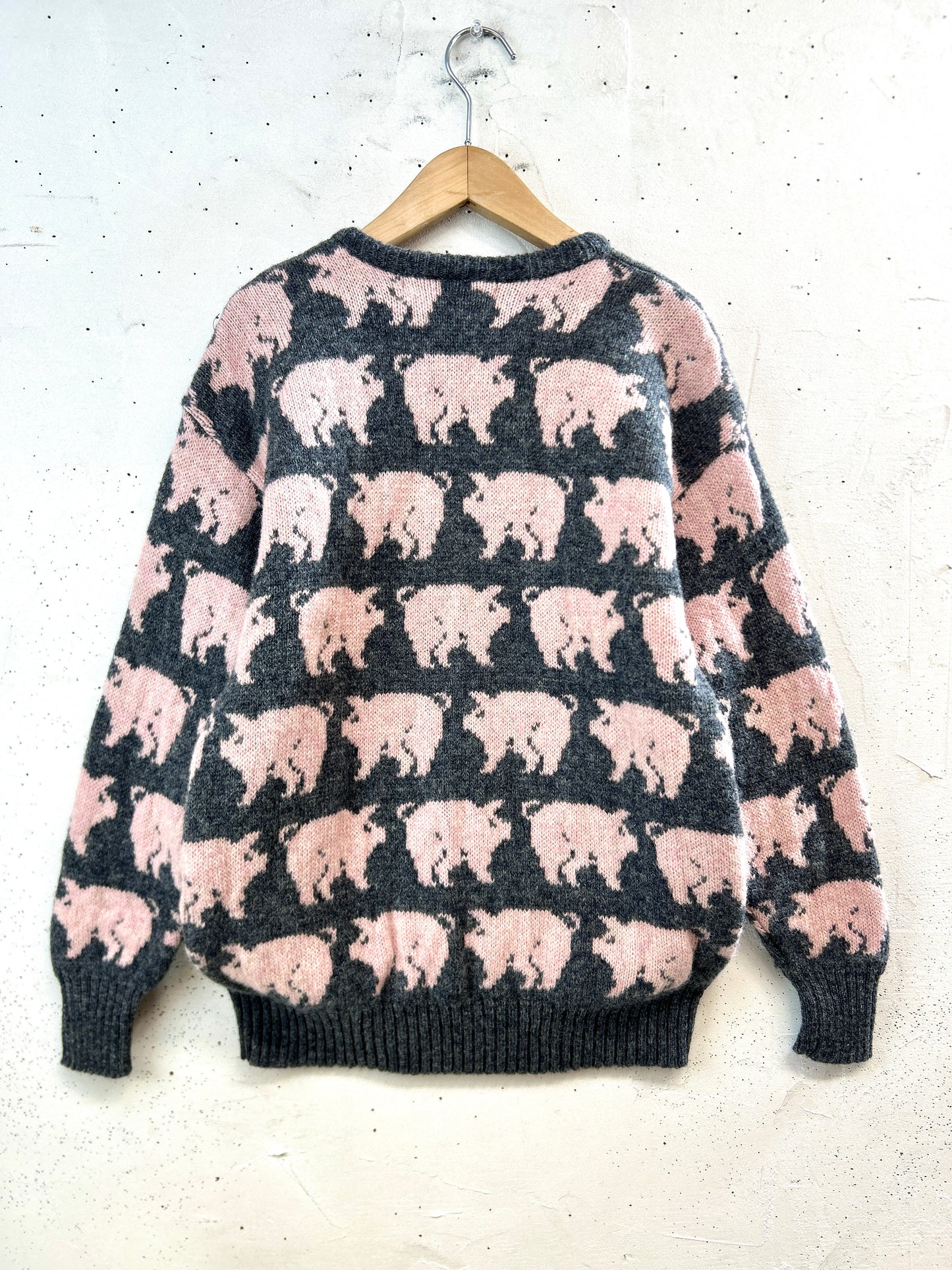 Vintage Fancy Knit Sweater 〜borderglen〜 MADE IN THE UNITED KINGD0M [L31085]
