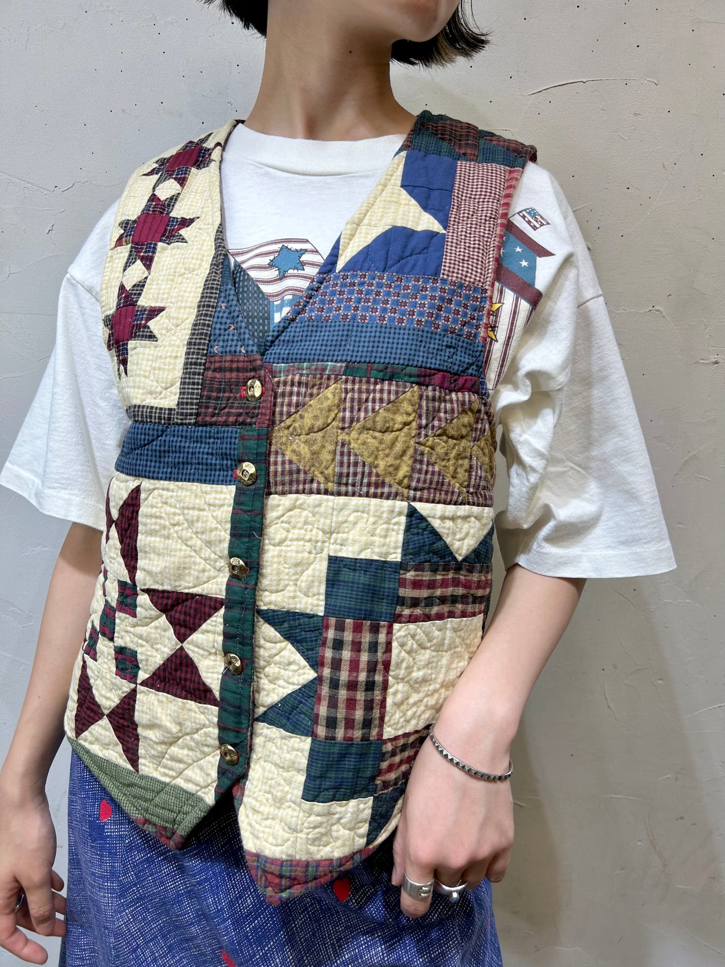 Vintage Patchwork Vest HAND CRAFTED [H24840]