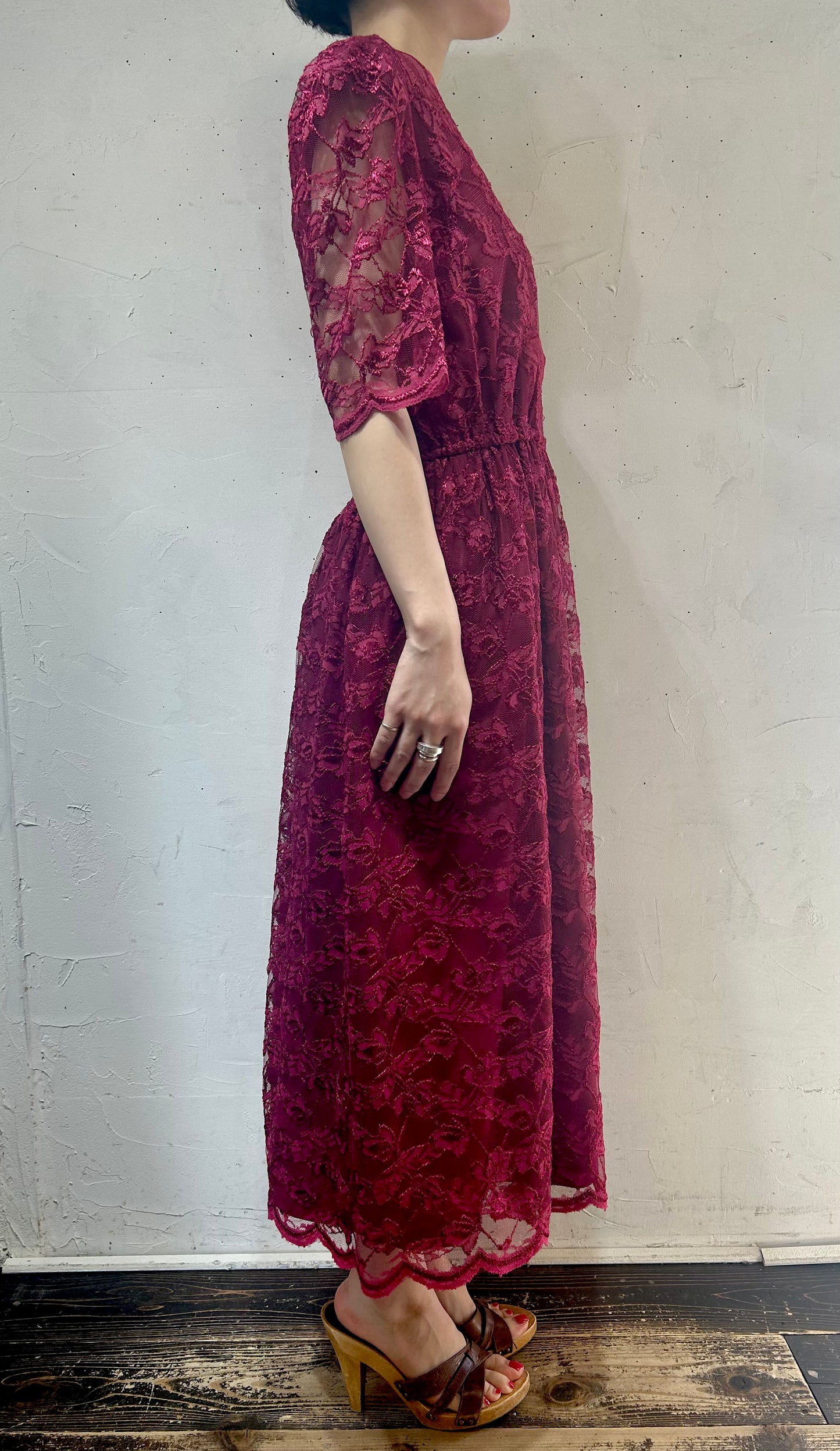 Vintage Lace Dress MADE IN USA [H24726]