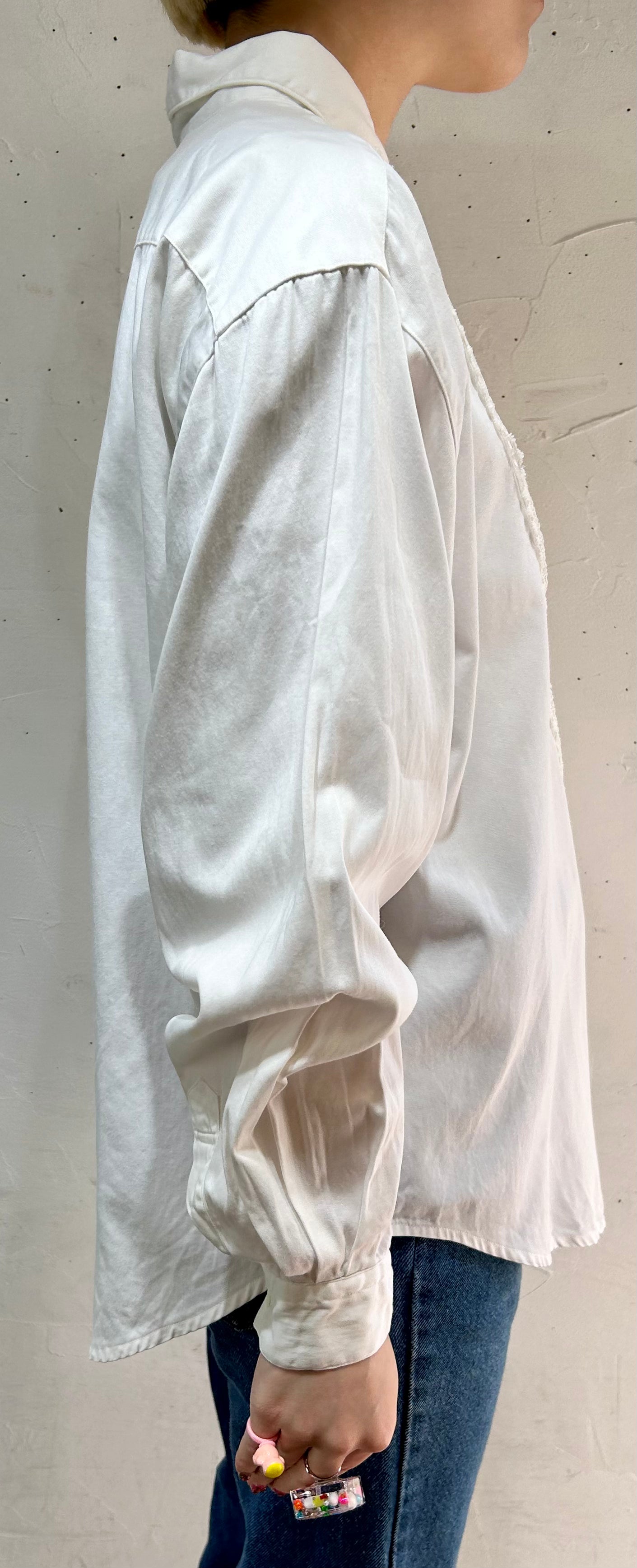 Vintage White Cotton Blouse [C26474]