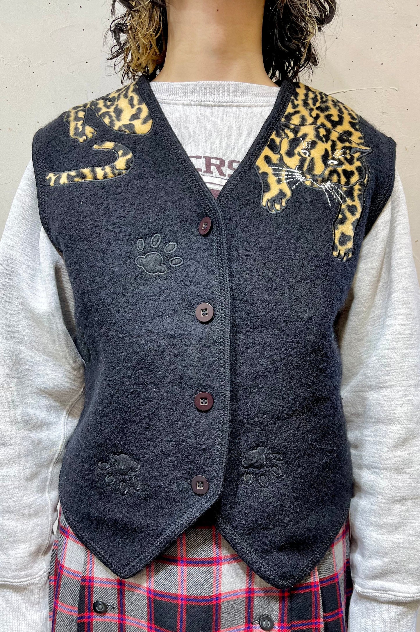 Vintage Wool Pactch Vest [L25799]