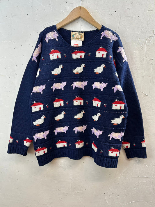 Vintage Knit Sweater MADE IN ITALY [A29221]