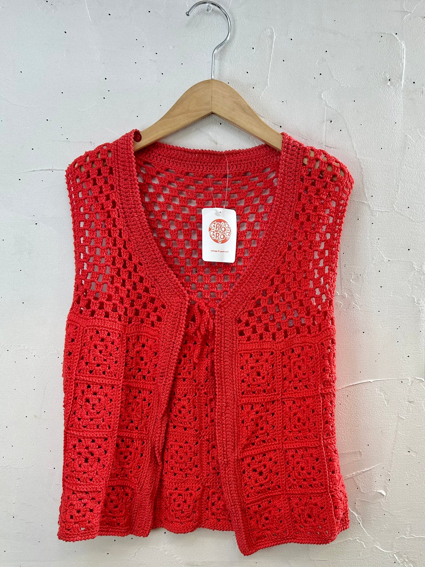 Vintage Crochet Knit Vest[H28148]