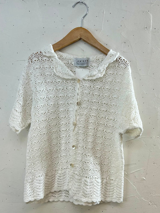 Vintage Crochet Knit Shirt [H28147]