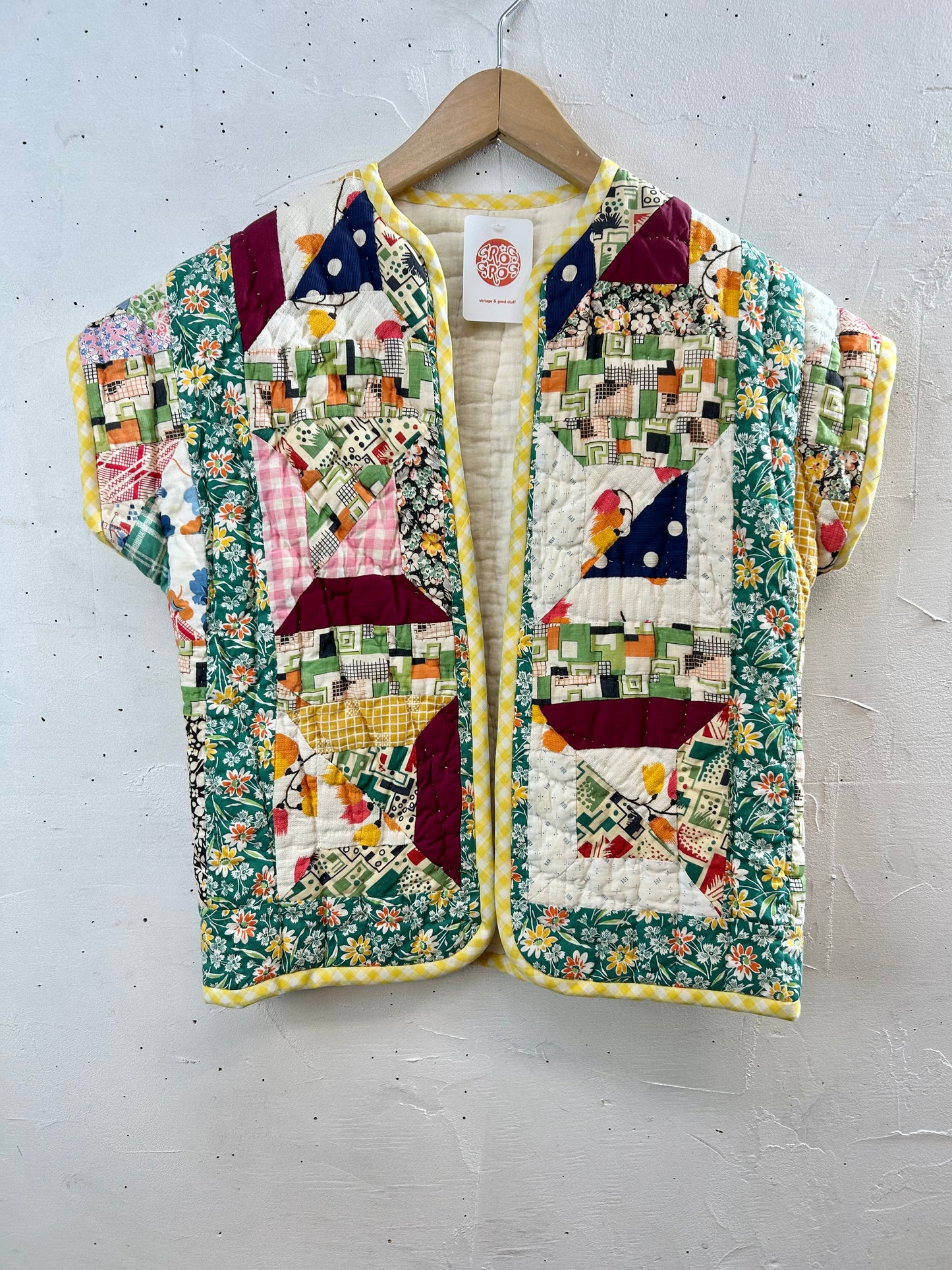 Vintage Patchwork Quilt Vest [A29225]