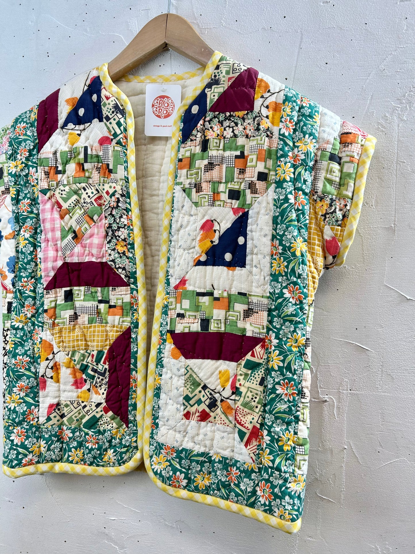 Vintage Patchwork Quilt Vest [A29225]