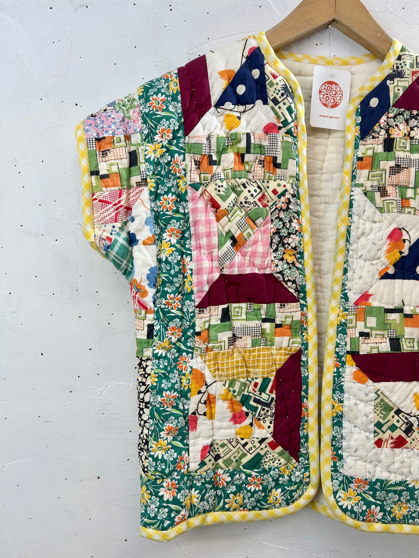 Vintage Patchwork Quilt Vest [A29225]
