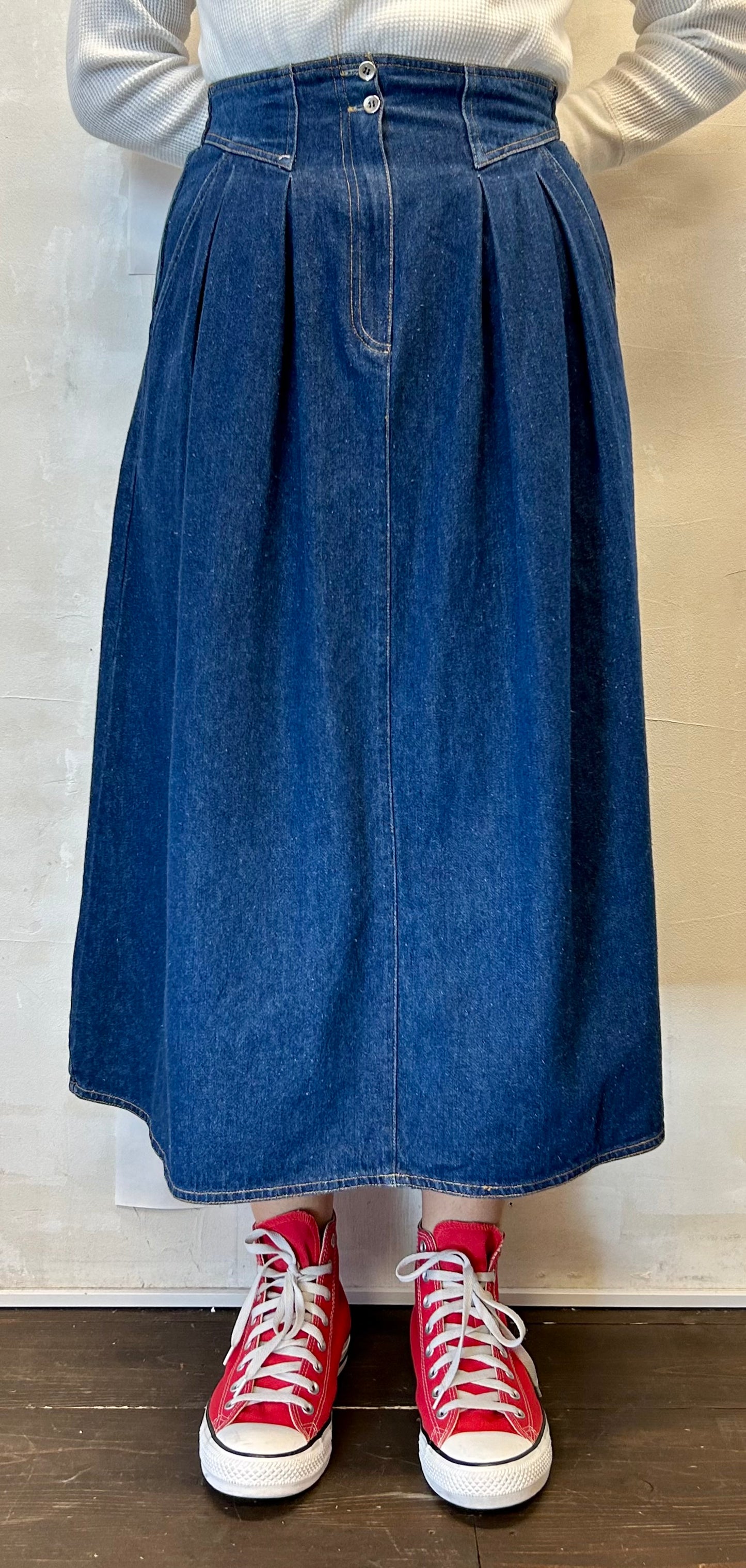 Vintage Denim Skirt 〜LESLIE FAY〜 [I28336]