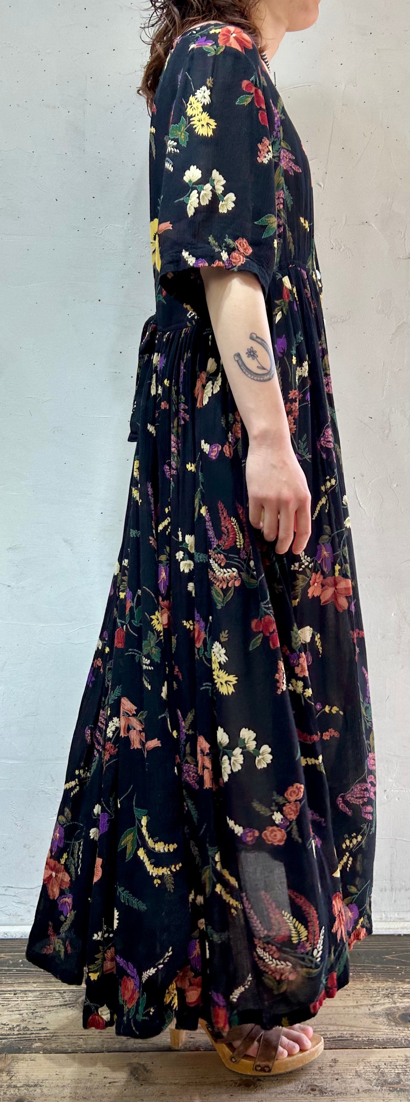 Vintage Indian Rayon Dress 〜LA CERA〜 [D26812]