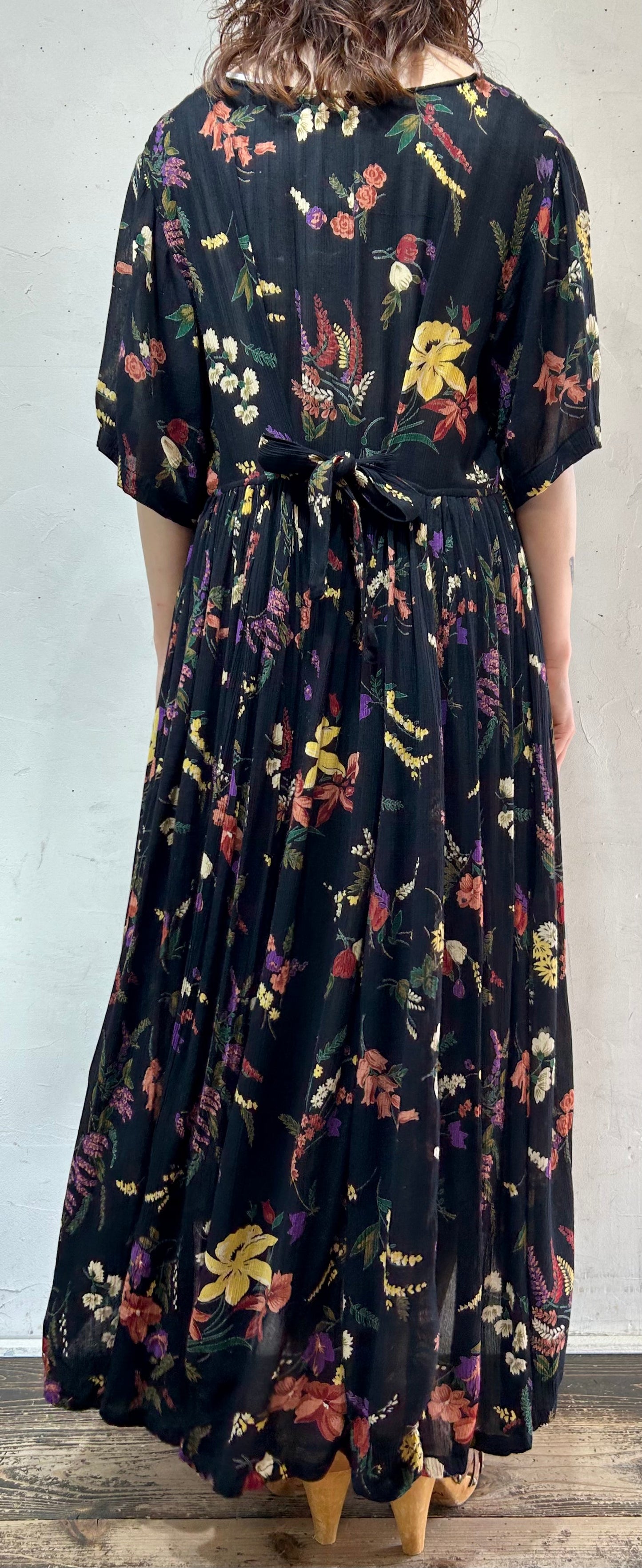 Vintage Indian Rayon Dress 〜LA CERA〜 [D26812]