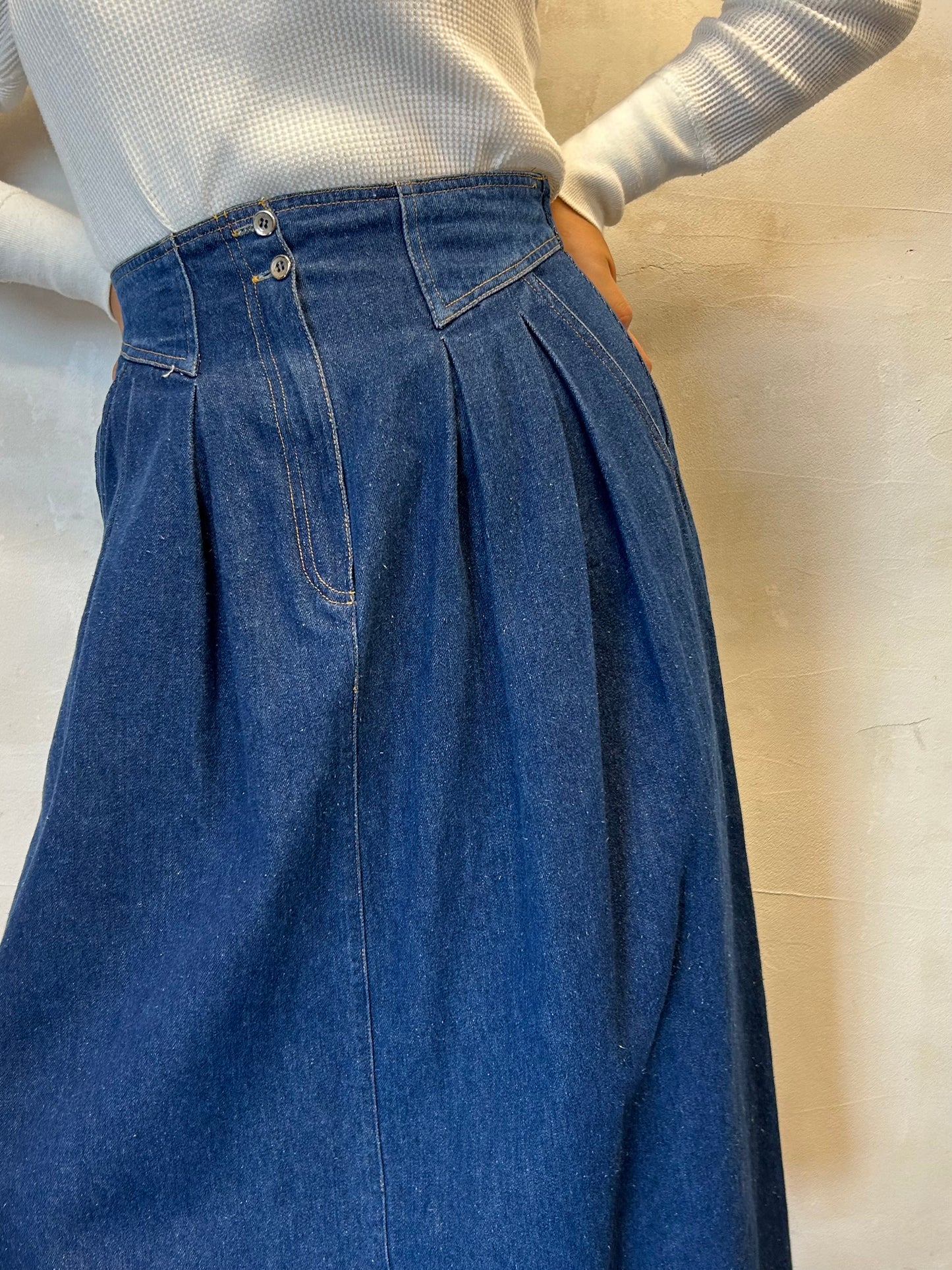 Vintage Denim Skirt 〜LESLIE FAY〜 [I28336]