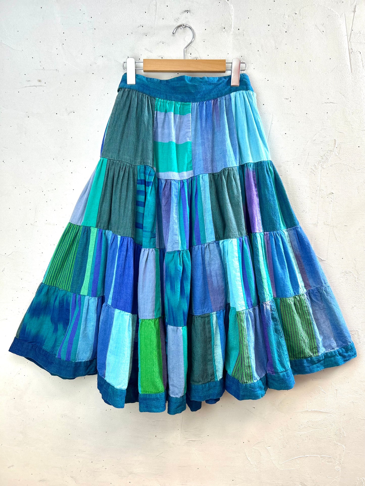 Vintage Patchwork Handgewebt Skirt [C29877]