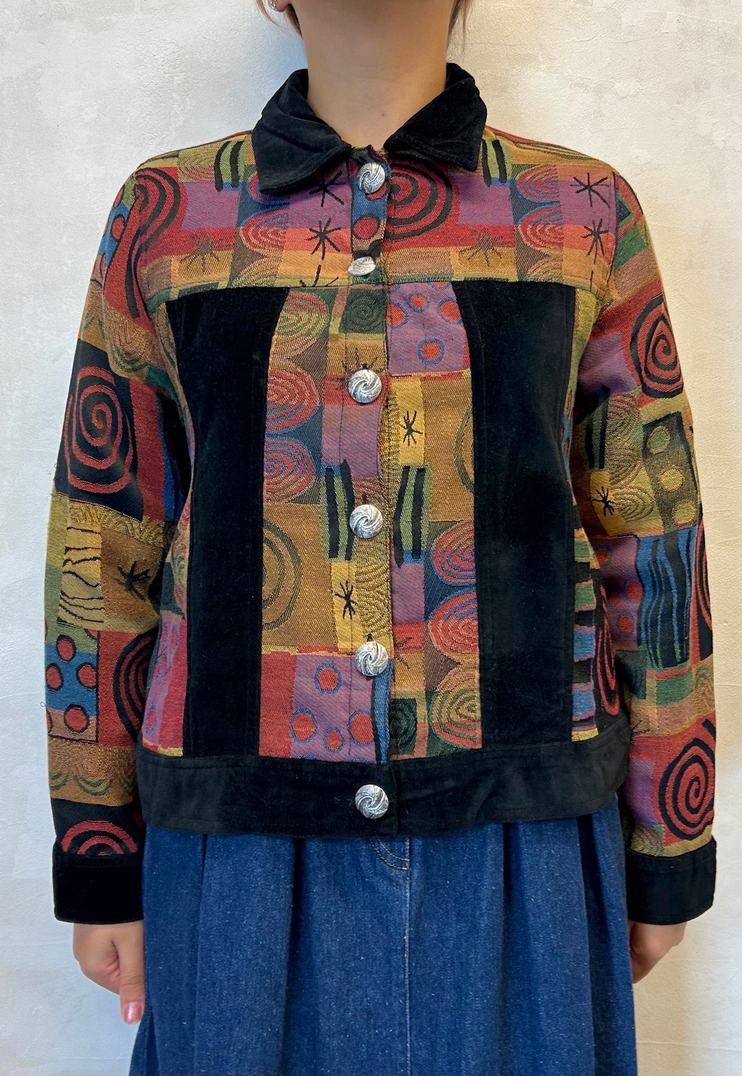 Vintage Gobelin & Velours Jacket [I28341]