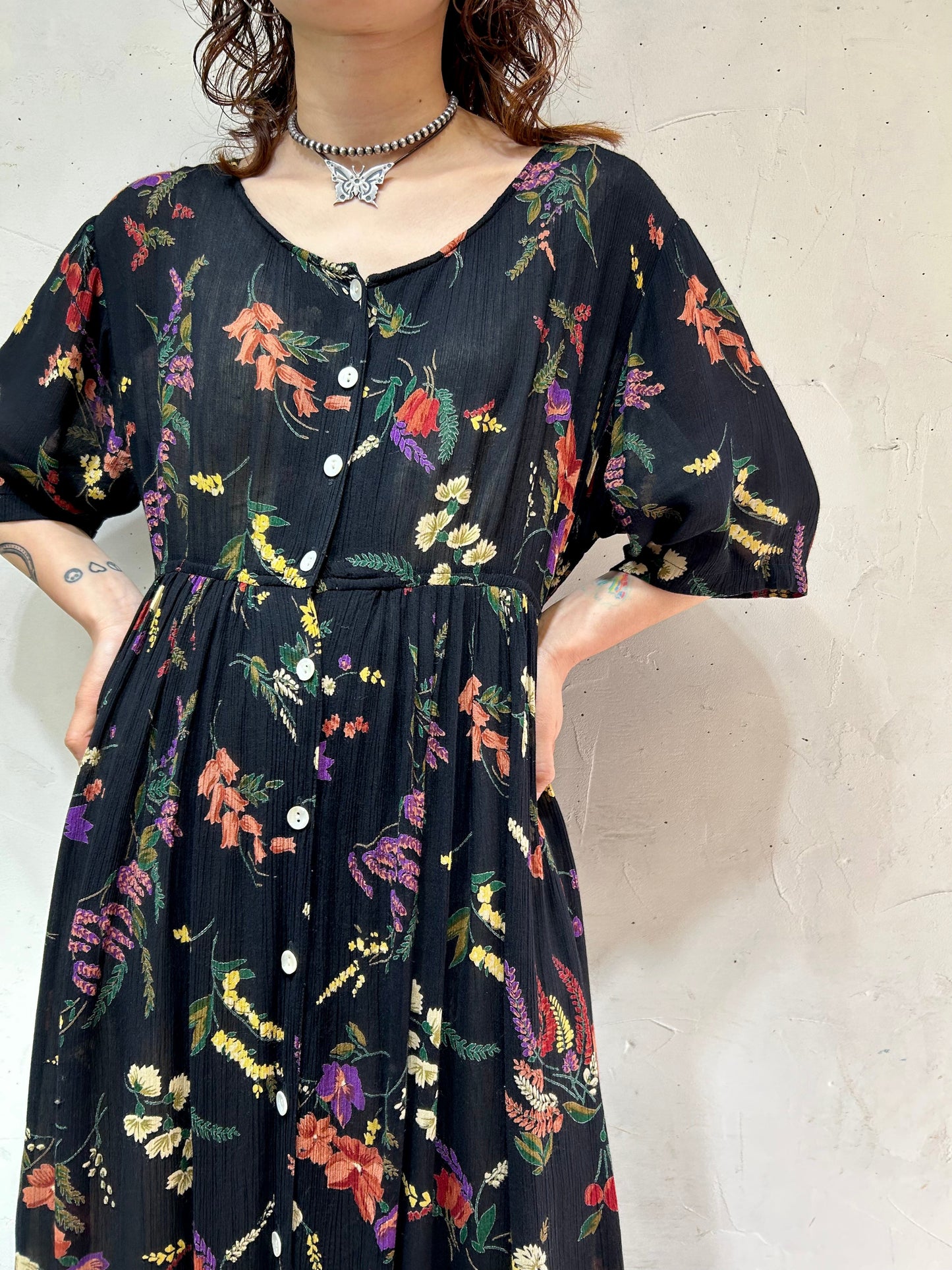 Vintage Indian Rayon Dress 〜LA CERA〜 [D26812]