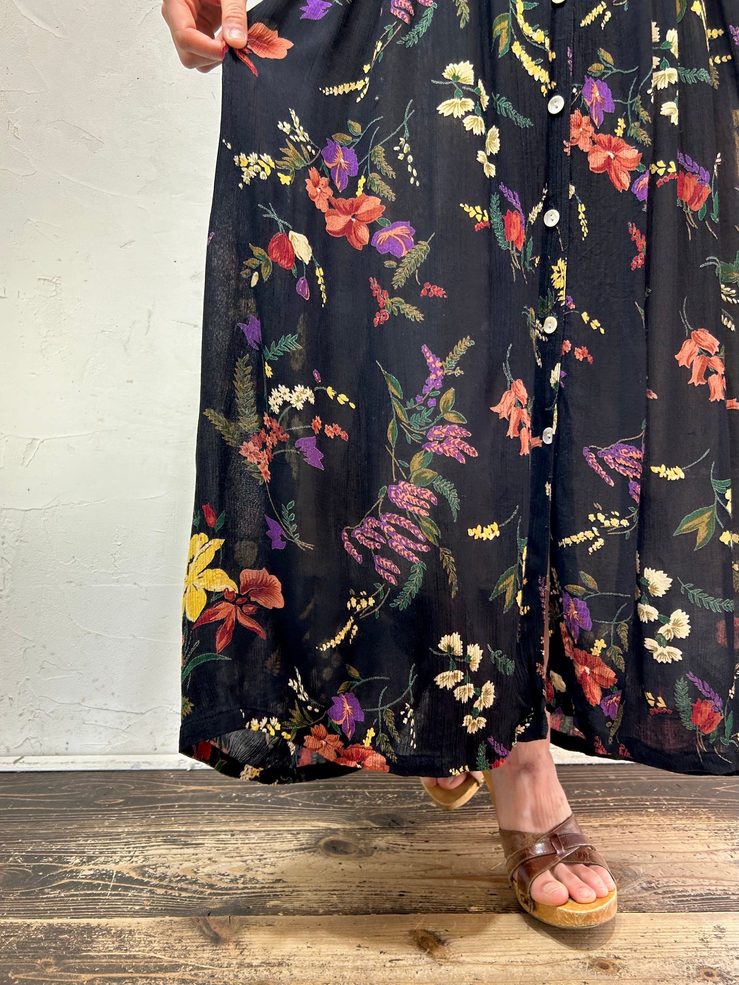 Vintage Indian Rayon Dress 〜LA CERA〜 [D26812]