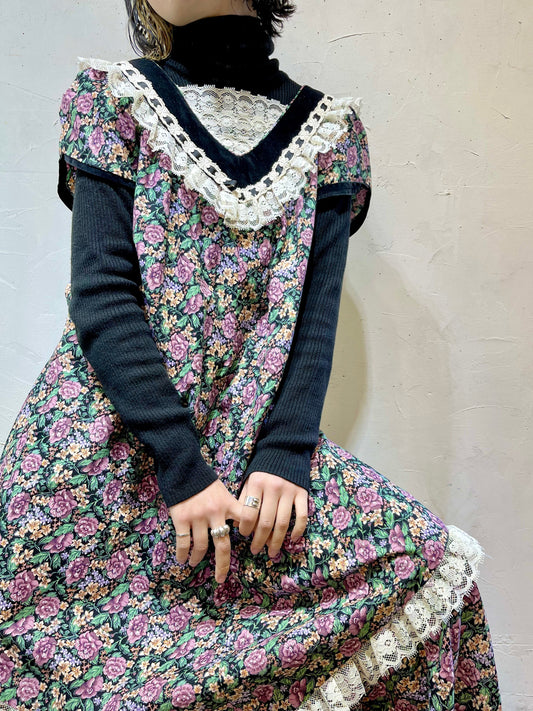 ’70s Vintage Flower Dress 〜LIBERTY HOUSE〜 [L25805]