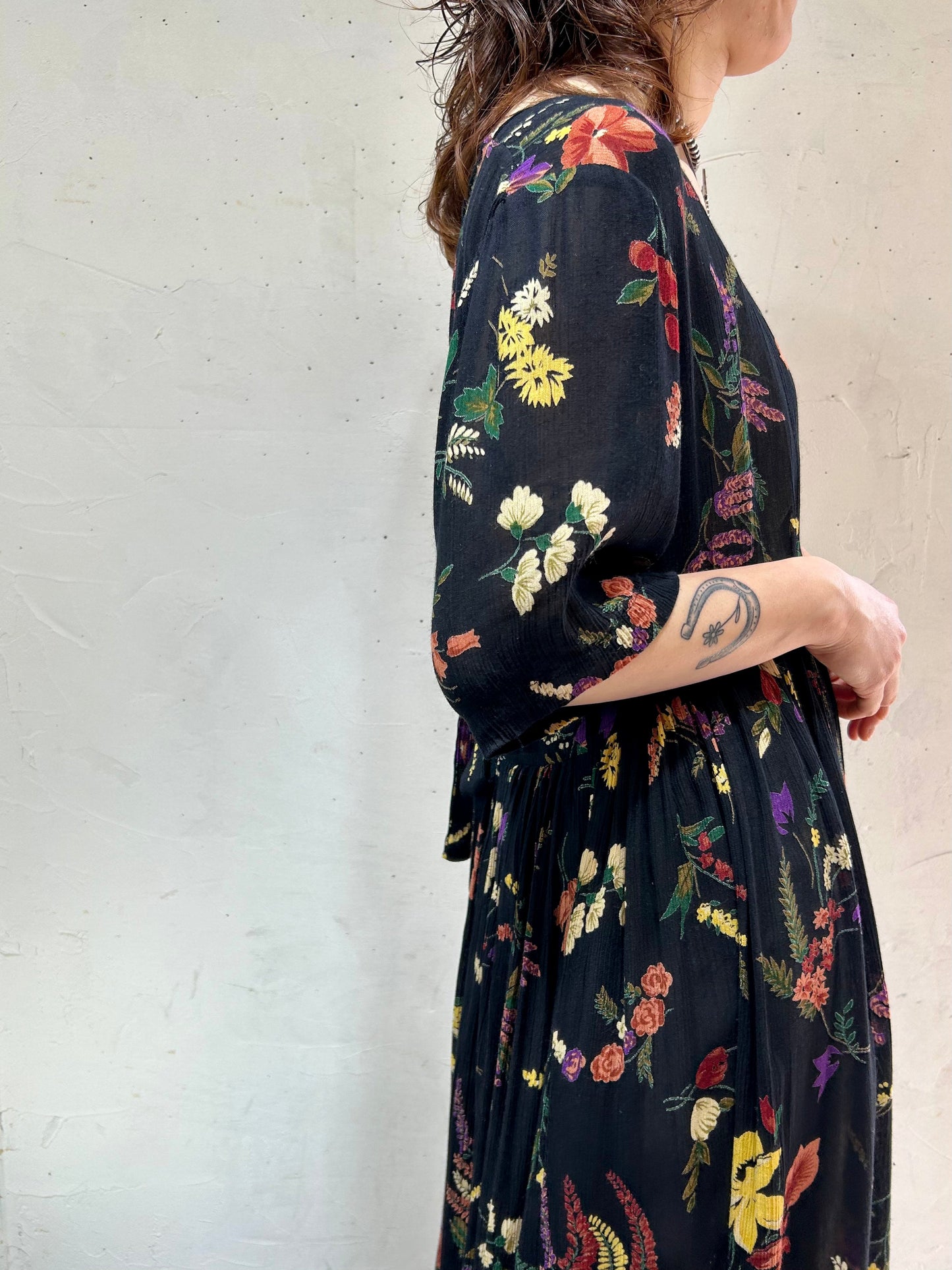 Vintage Indian Rayon Dress 〜LA CERA〜 [D26812]