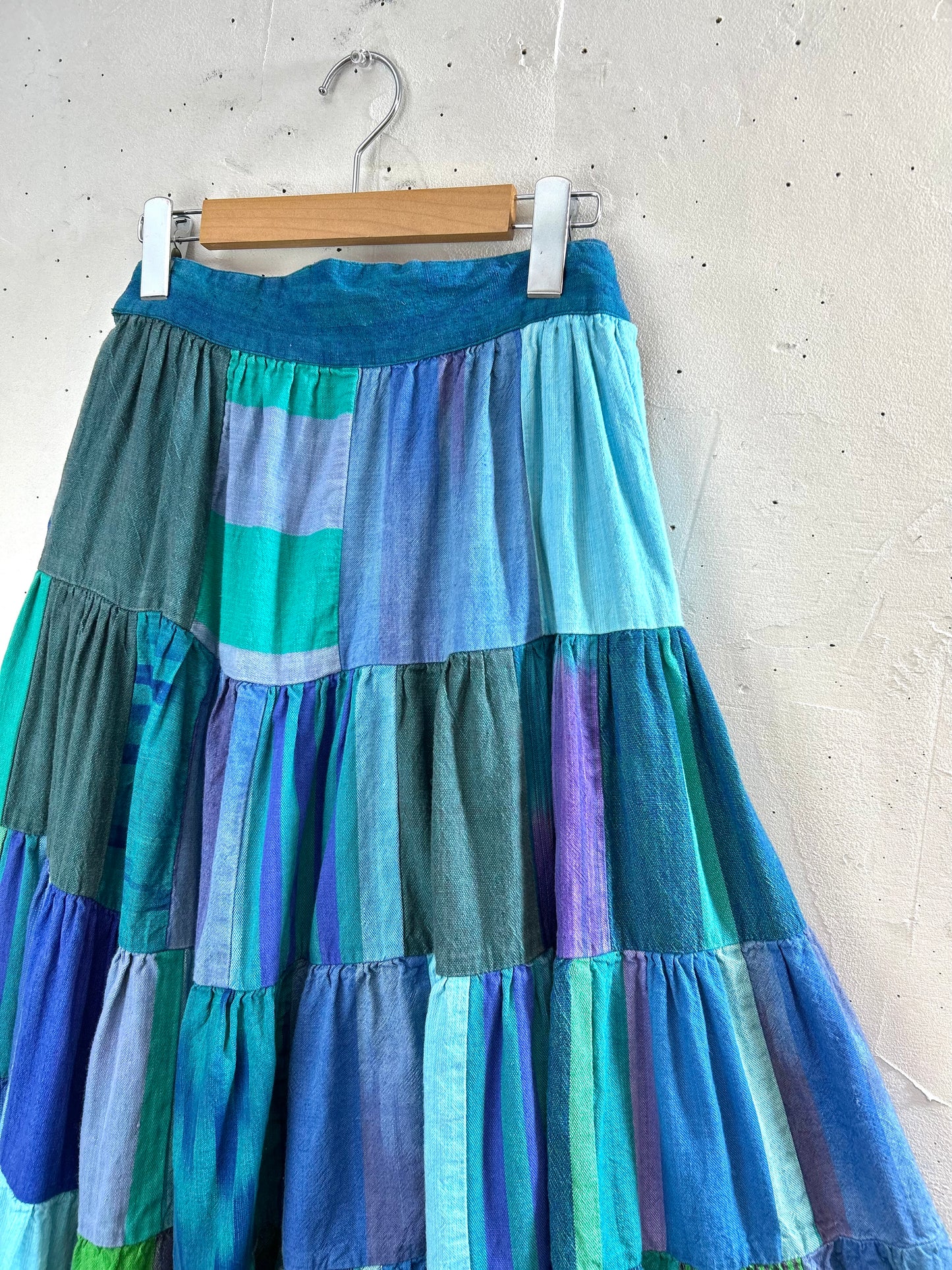 Vintage Patchwork Handgewebt Skirt [C29877]