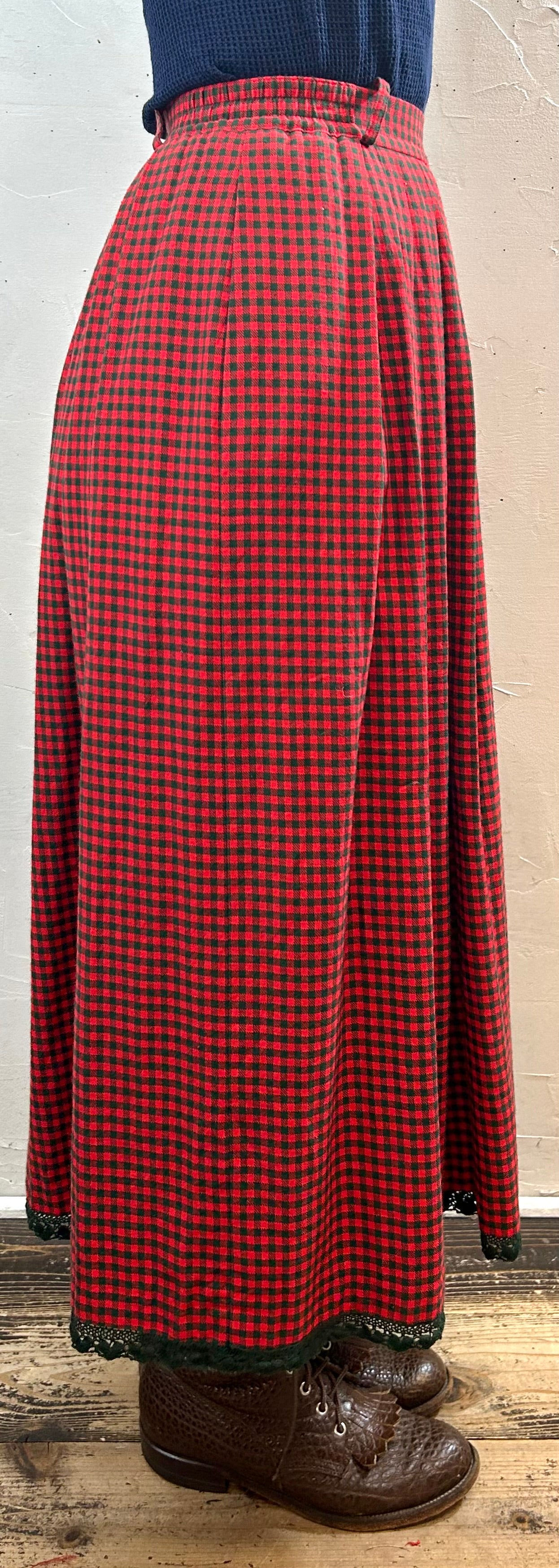 Vintage Plaid Skirt  [K29010]