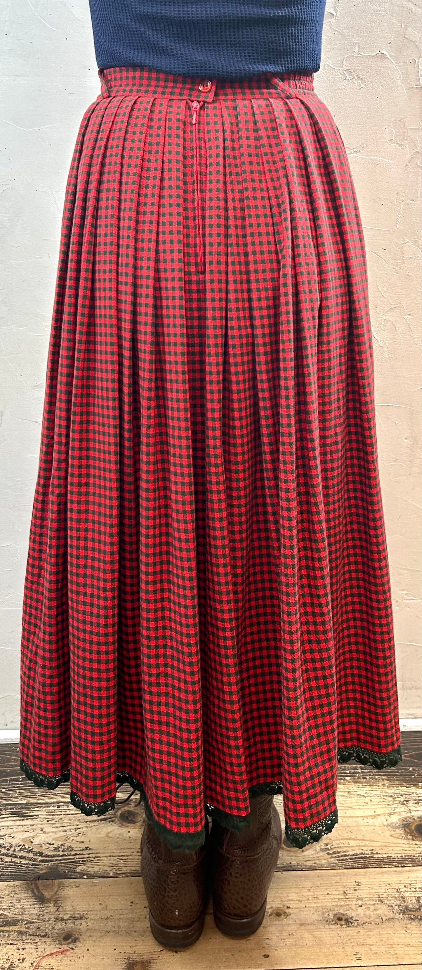 Vintage Plaid Skirt  [K29010]