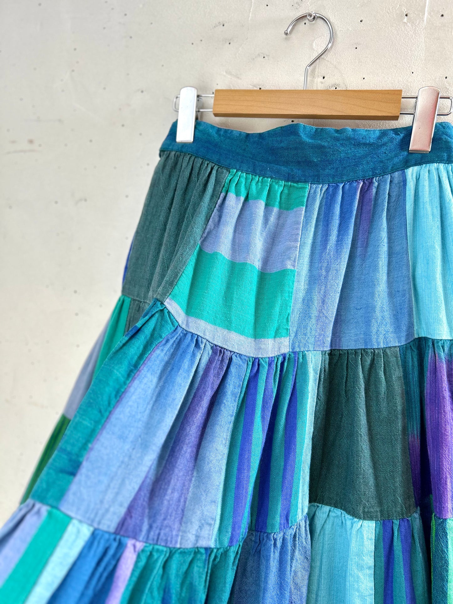 Vintage Patchwork Handgewebt Skirt [C29877]