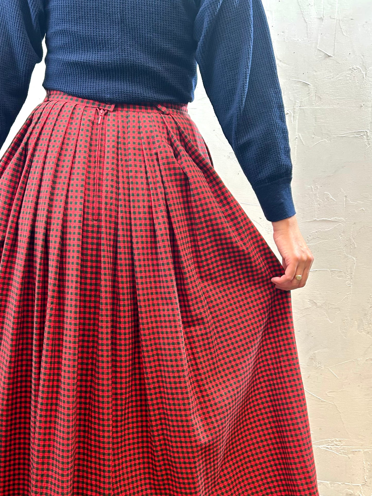 Vintage Plaid Skirt  [K29010]