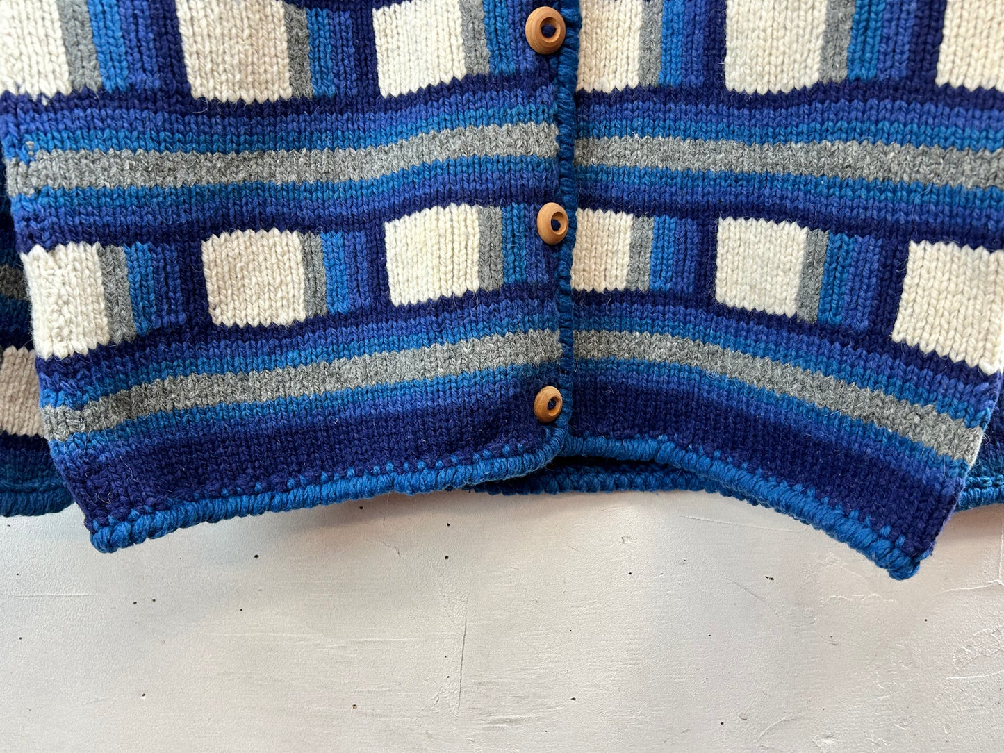 Vintage Knit Cardigan Hand Made In Bolivia [A29233]