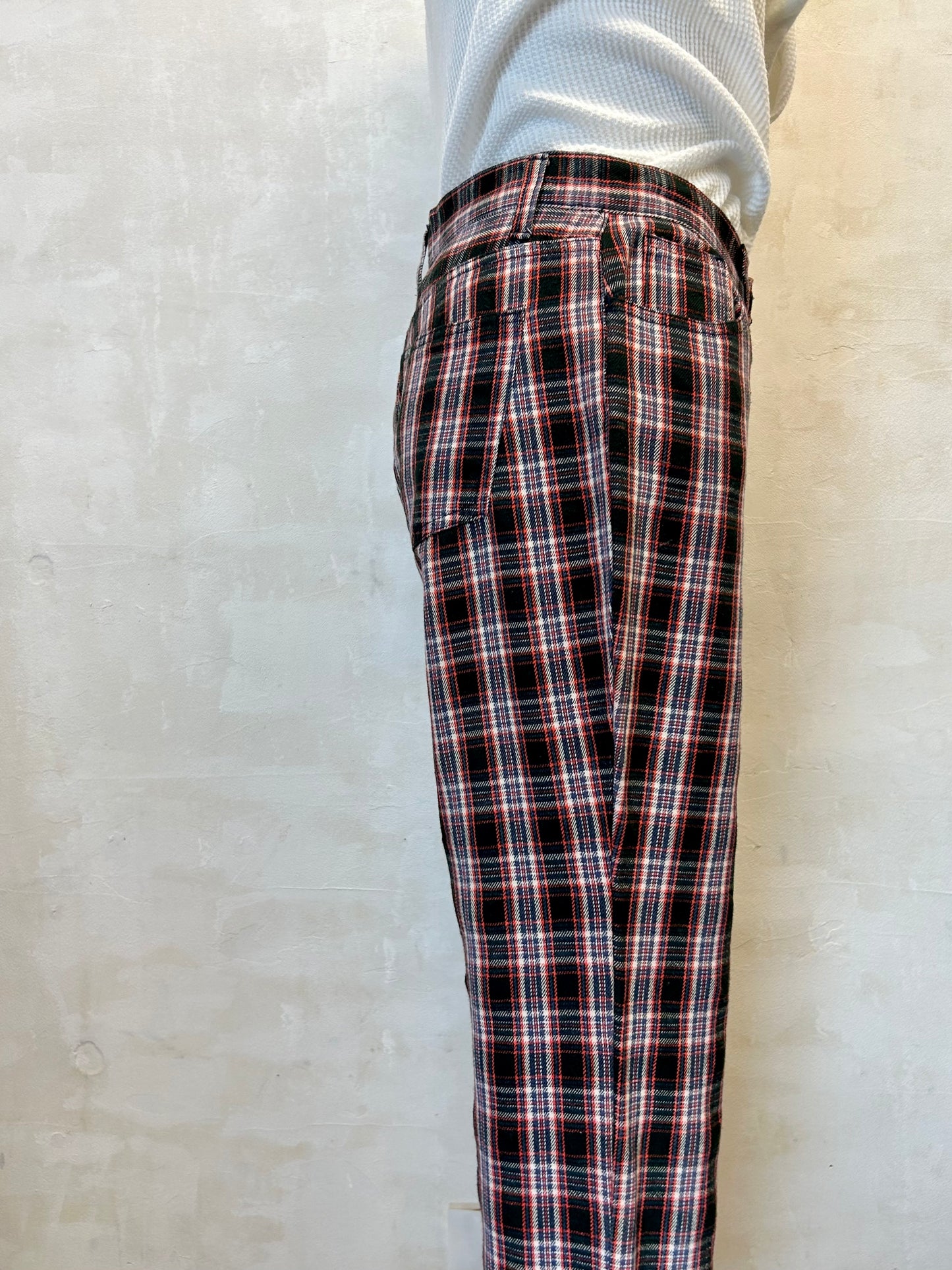 Vintage Plaid Pants FABRIQUE EN FRANCE [H28334]